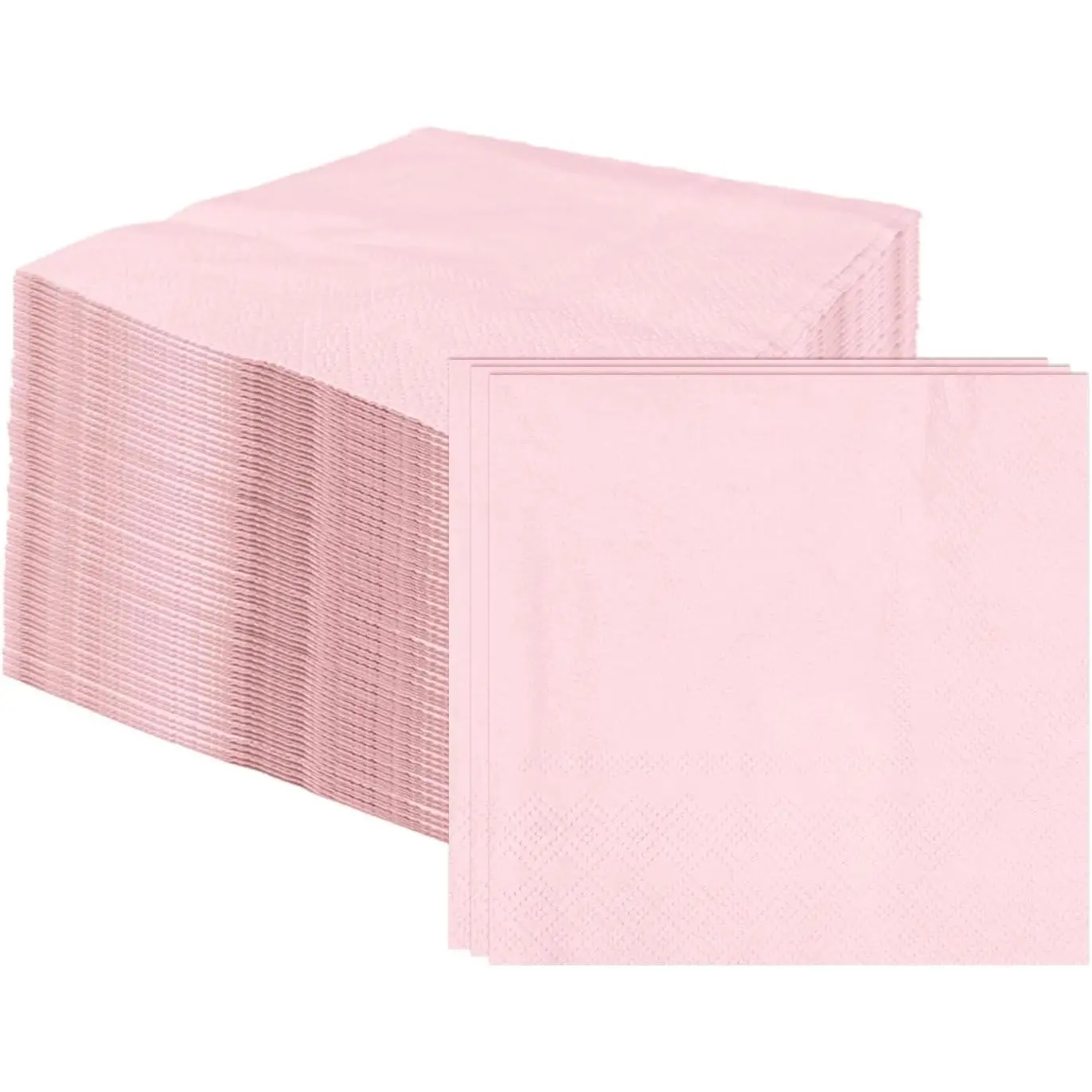 100 count 2-Ply Light  Napkins Folded 5 x 5 inch Disposable  Napkins Paper Napkins for Dinner Wedding Party Beverage Napkins