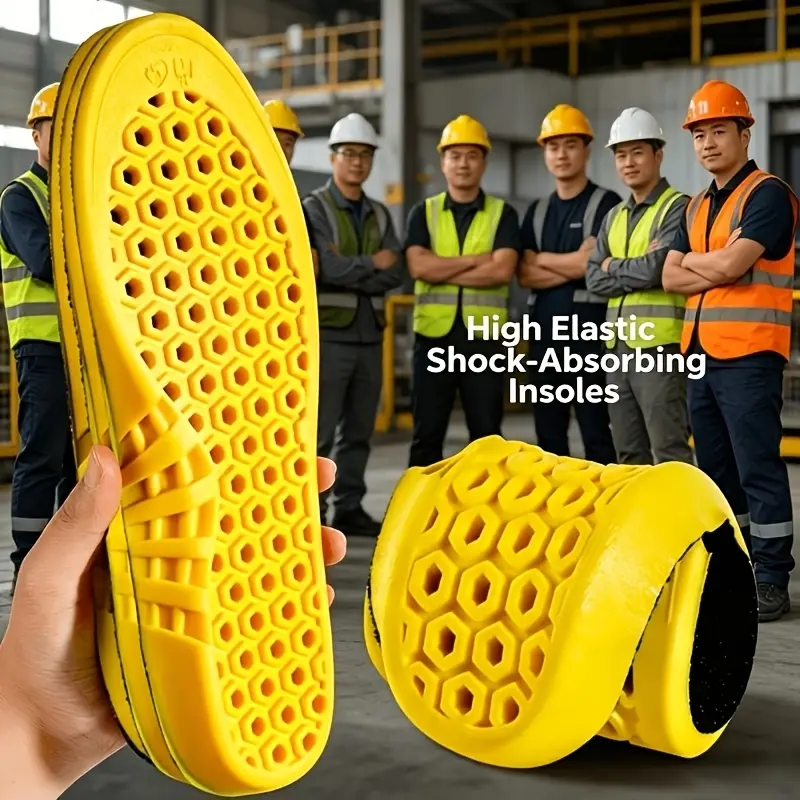 High-Elastic Shock-Absorbing Trimmable Insoles - Sweat-Absorbing, Breathable, Fatigue-Reducing Shoe Inserts for All Footwear, Comfortable Athletic & Casual Shoe Accessories