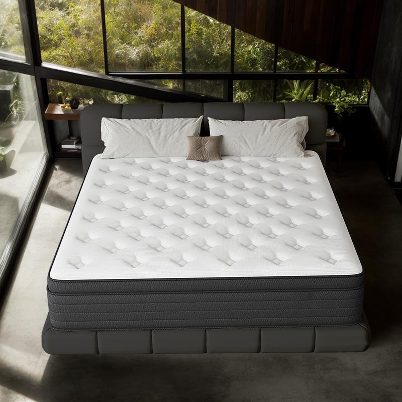 10/12/14” Hybrid Mattress – Twin/Full/Queen/King, Memory Foam & Spring, Medium Firm, Lumbar Support, Ideal for Home & Hotels