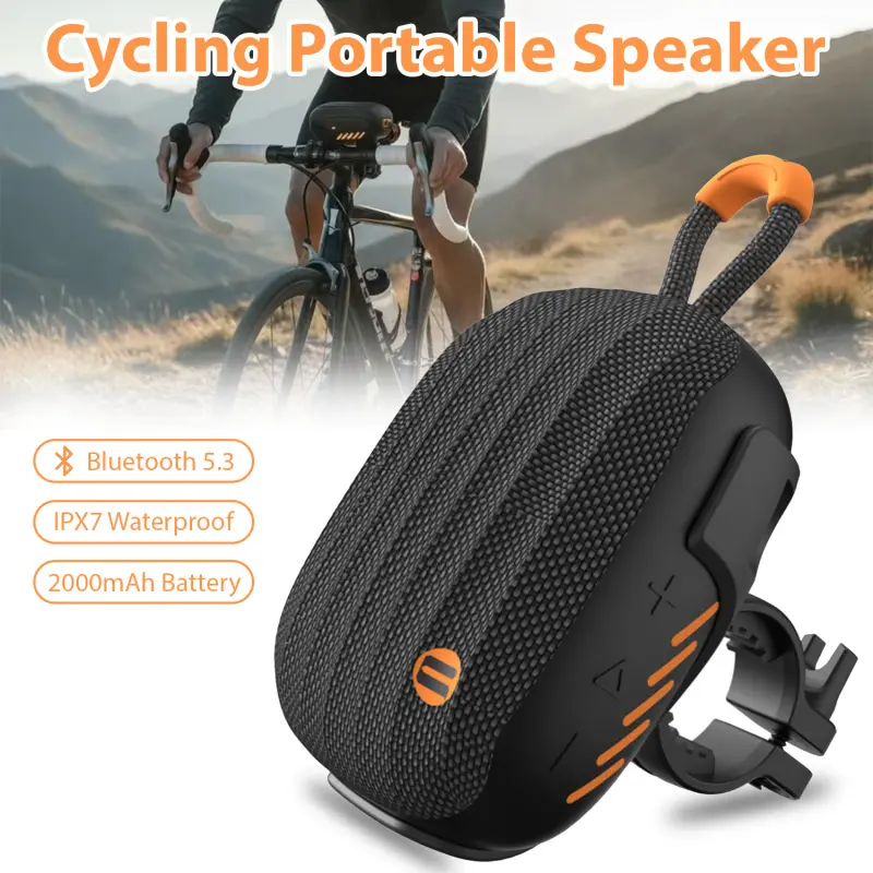 Portable Bluetooth-compatible Speaker, Wireless Bike Speaker, Ipx7 Waterproof, 2000mah Battery, Ideal for Hiking, Camping, Outdoor Activities