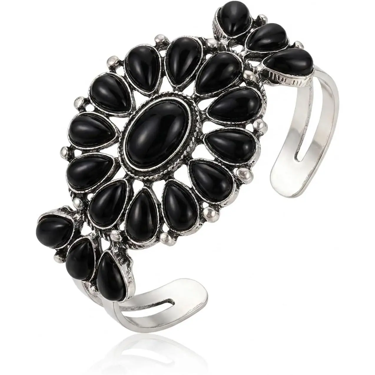 Bracelets for Women  Style Open Cuff Black  Bangle