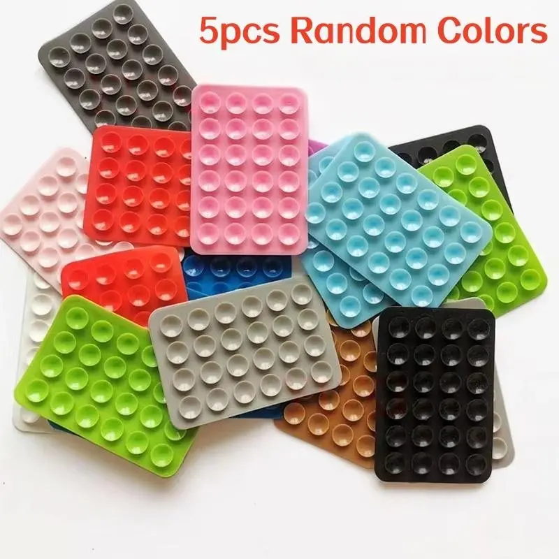 5pcs Silicone Suction Cup Smartphone Holder, Durable and Flexible Design, Easy Installation, Universal Compatibility, Random Colors