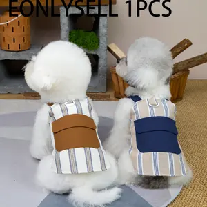 New Spring and Summer Cool Dog Clothes, Cat Clothing, Small Animal Shirts, Vests - Breathable and Cool Two-Legged Suits, Onesies, English Style Casual Sun Protection Dog Clothes for Small Animals