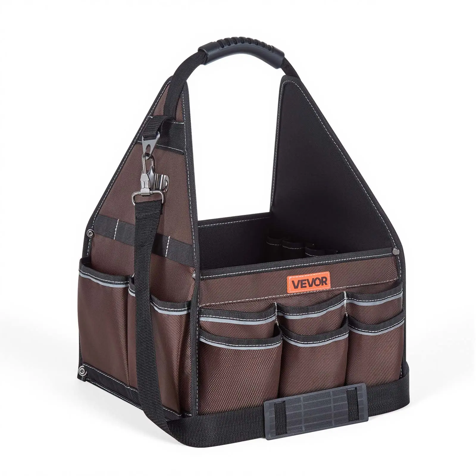VEVOR 13-Inch Polyester Tool Bag, 45-Pocket Open Top Tool Tote with Carry Handle, Adjustable Shoulder Strap, Electrical Maintenance Organizer for Professionals' Jobsite Tooling, GH202506