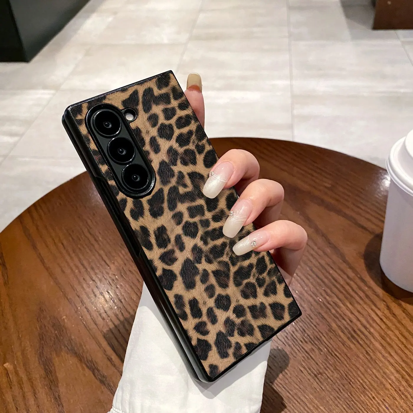 Compatible with Z Fold8/Z Fold7/Z Fold6/Z Fold5/Z Fold4/Z Fold3 | Leopard Print Full Wrap Shockproof Large Fold Phone Case HNZ0479