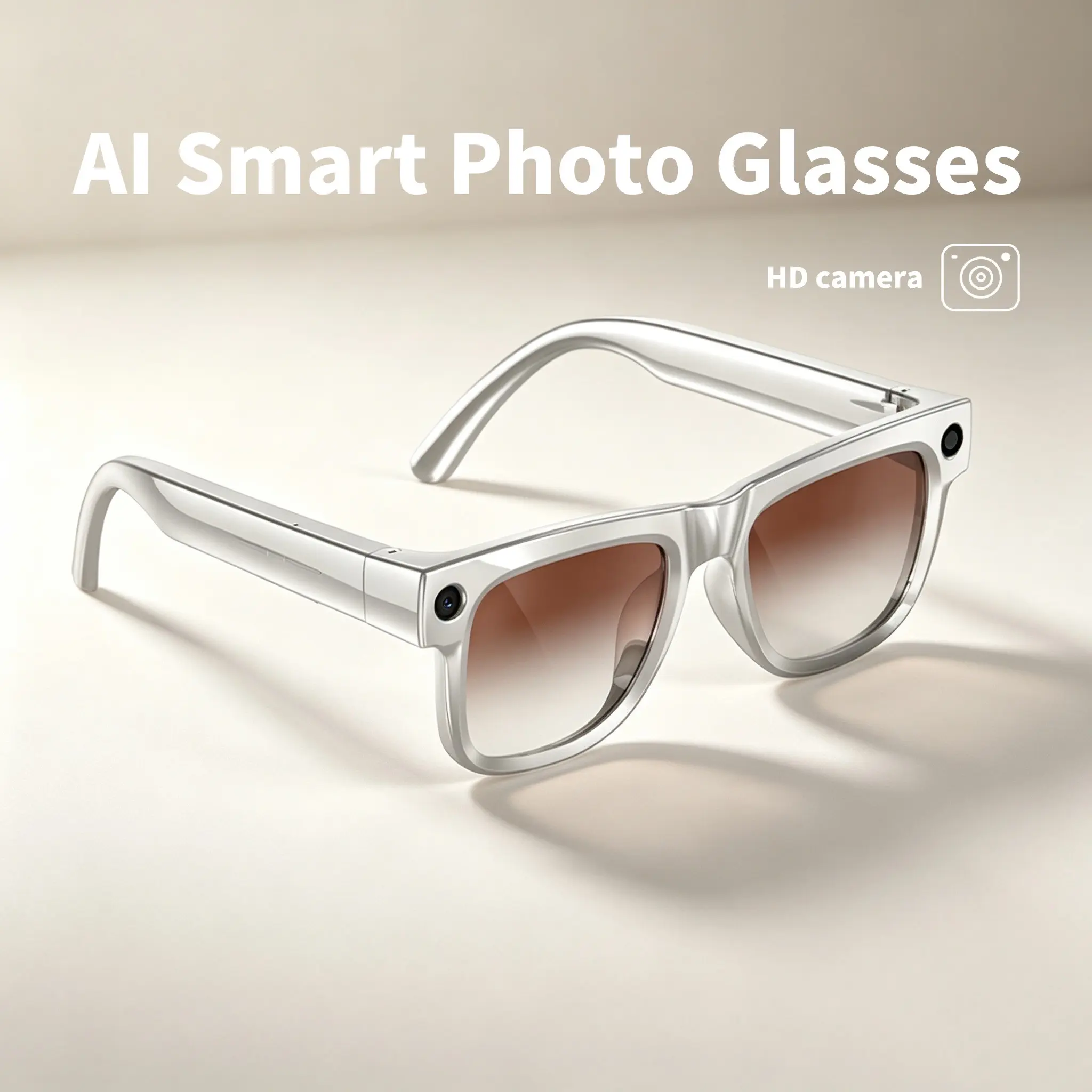 New Ag19 Ai Smart Glasses with 4GB Memory, HD Camera, Dual Microphone Noise Cancellation, Bluetooth-compatible V5.3, Ideal for Daily Driving