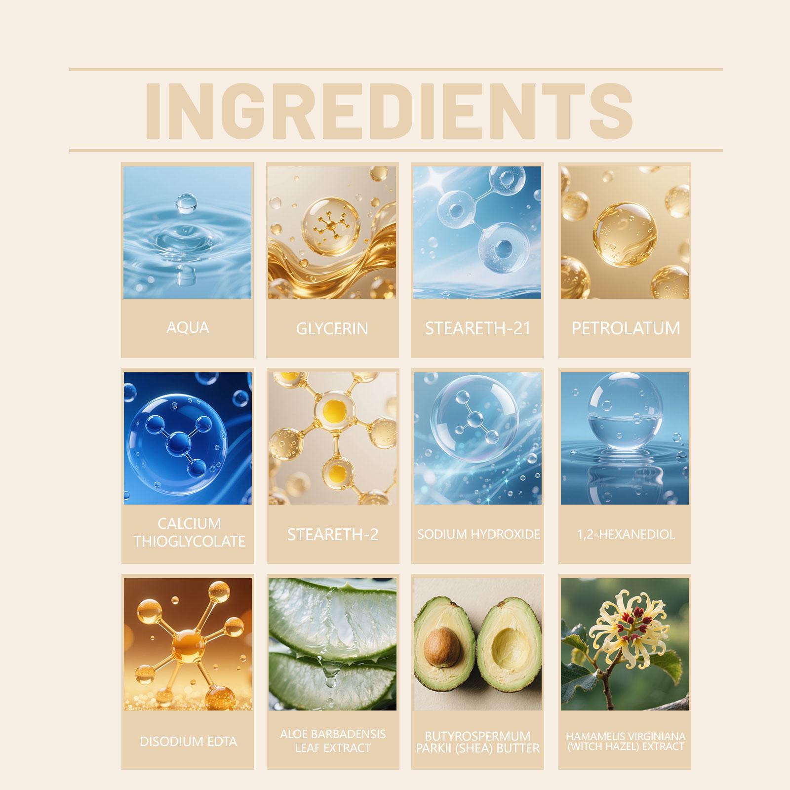 OceAura Moisturizing Skin Depilatory Cream gently cleanses the body's skin, leaving it moisturized and smooth, a topical care cream