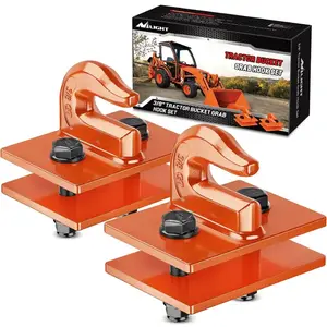 Nilight Steel Tractor Bucket Grab Hook, 3/8 in Orange (Pair)