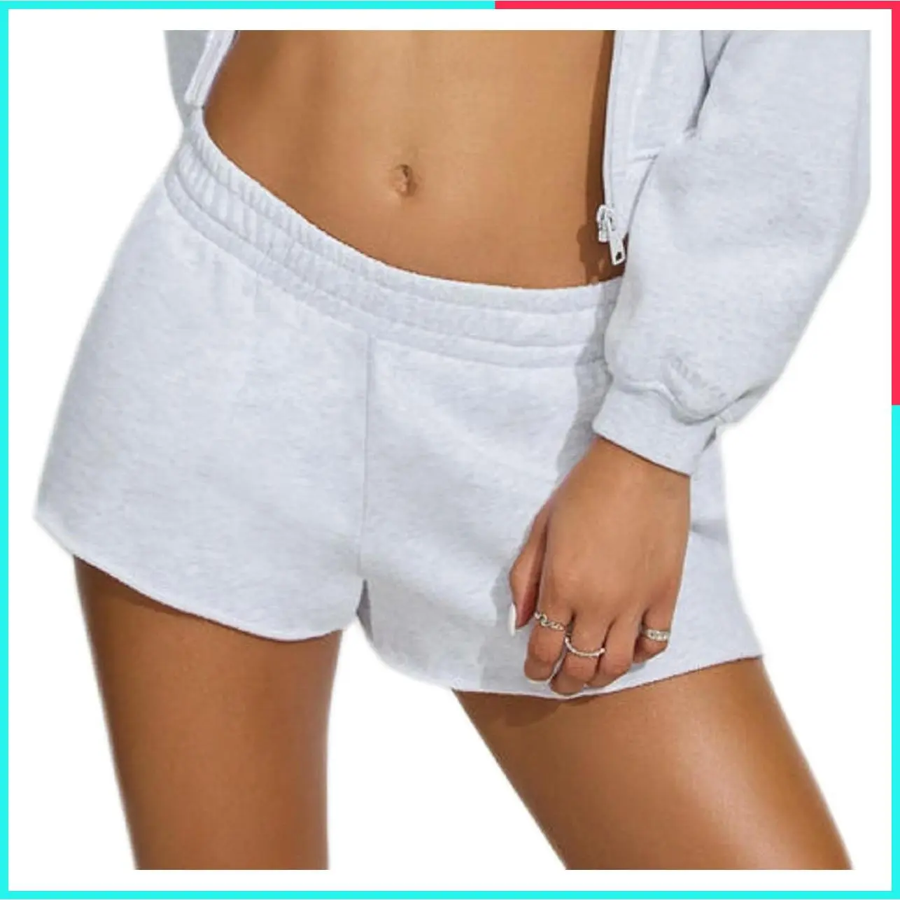 Women's Y2K Low Rise Sweat Shorts Summer Cute Low Waist Wide Leg Mini Shorts Casual Lounge Bottoms Solid Drawstring Running Athletic Shorts
