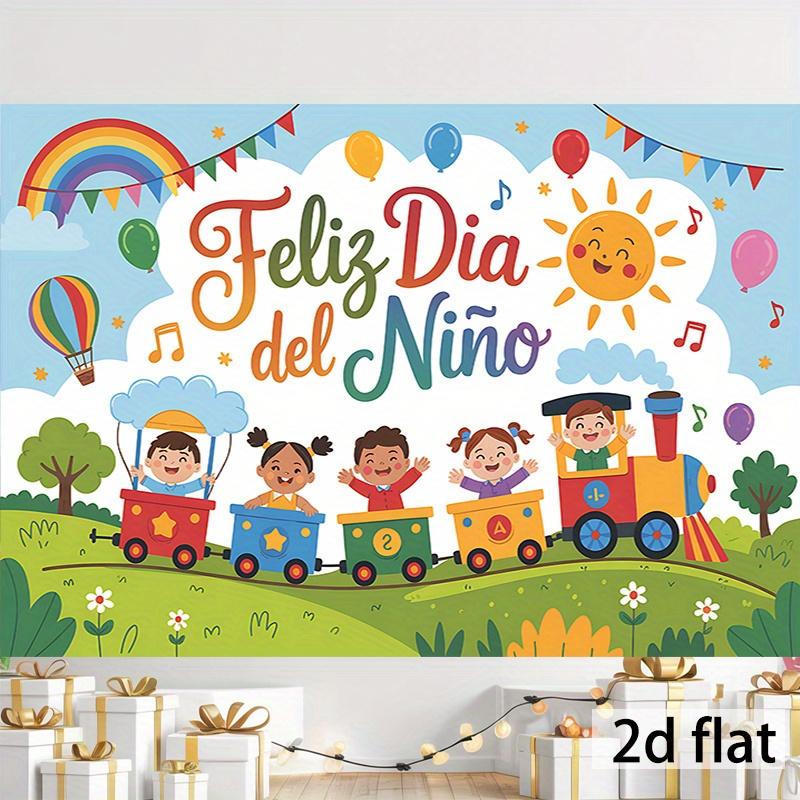 Party Banner 1pc, Happy Children's Day! Landscape Background, Background Fabric, Traditional Decoration, Classroom and Office Banners, Holiday Decoration Photo Banners