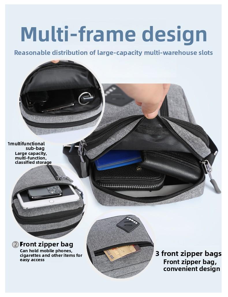 Casual Business Men Messenger Bag Version Simple Oxford Cloth Cross Body Shoulder Bag for Male Daily Use, Work, Travel Outdoors