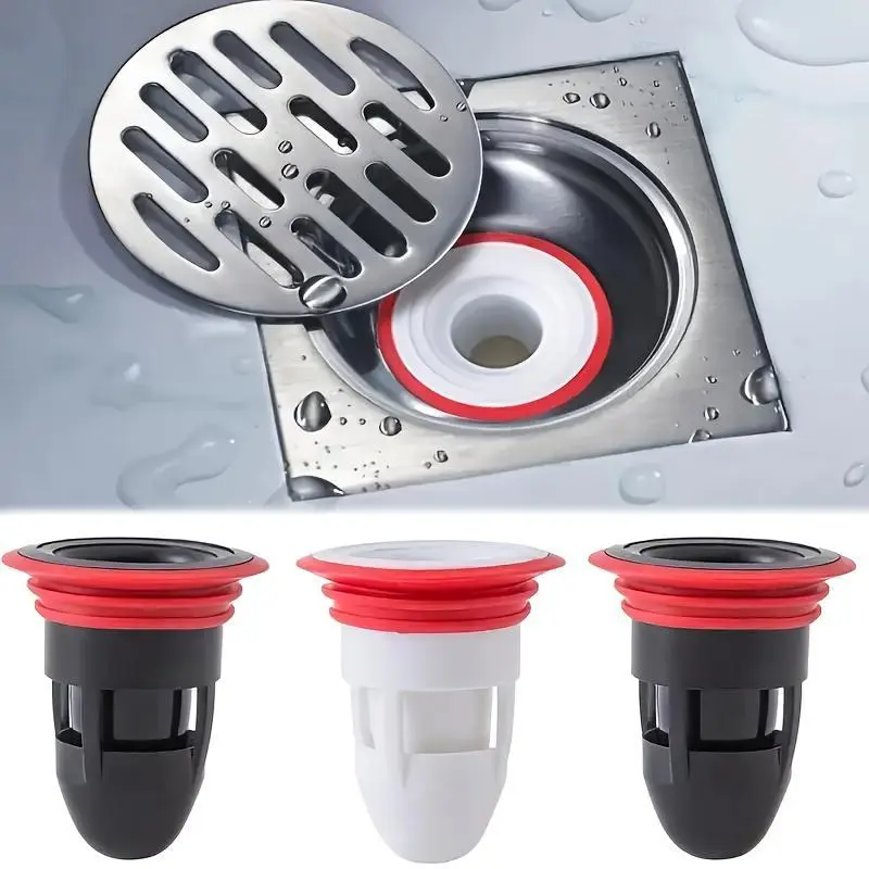 -Odor Bathroom Drain with Backflow Prevention & -Fly System - Waterproof Shower Drain Suitable for Bathtub, Shower, Sink - Plastic Drain Cover with Odor Control, Installation (No Special Tools)