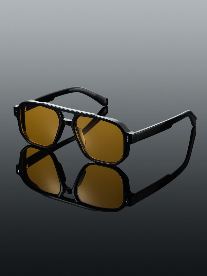 Men's Vintage Aviator Frame Sunglasses, Trendy Casual Sunglasses for Everyday Use, Fashion Accessories for Outdoor Activities, Lightweight Durable Sunglasses