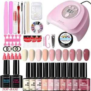 41pcs Nail Gel Set, 8 Colors 8ML Gel Kit with UV Lamp, Top Coat, Base Coat, Beginner Friendly Nail Art Tools, Perfect for Newbies