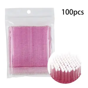 100PCS eyelash brush swab micro brush eyelash extension tool personal eyelash makeup detail brush