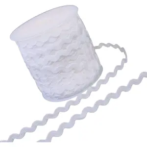 Rick Rack Wave Bending Fringe Trim 40 Yards White Lace Ribbon RIC Rac Trim for Sewing Clothes Gift Wrapping Home Party Decoration