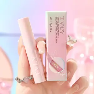 All-In-One Crystal Jelly Highlighter Makeup Eyeshadow Contour Lipstick Stick, Fine Pearl Finish, Long-Lasting, Suitable for All Skin Types