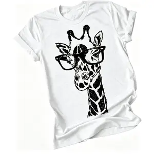 Women's Funny Giraffe  Crewneck Short Sleeve T-Shirt, Casual Fashion Summer Tops : Clothing, Shoes & Jewelry tees graphic