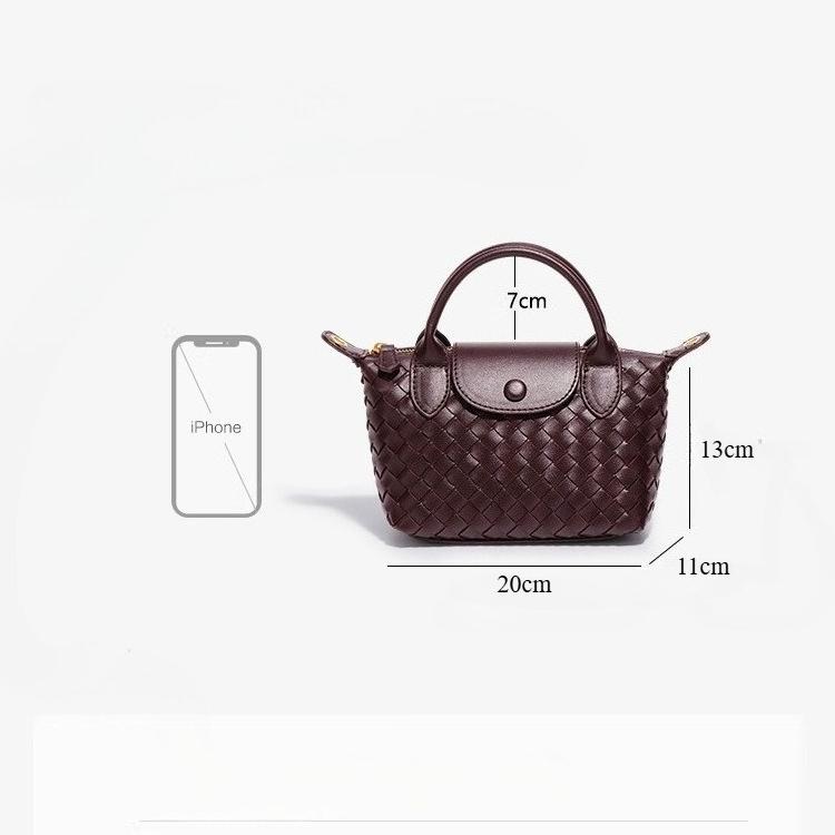 6252 Hand-woven Shoulder Dumpling Bag 2025 New PU Leather Fashion Commuter Messenger Bag