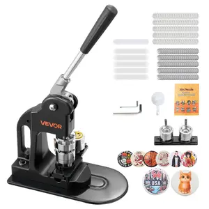 VEVOR Button Maker Machine, 58 mm (2.25 inch) Badge Punch Press Kit, Children DIY Gifts Pin Maker, Button Making Supplies with 500pcs Button Parts Circle Cutter Magic Book