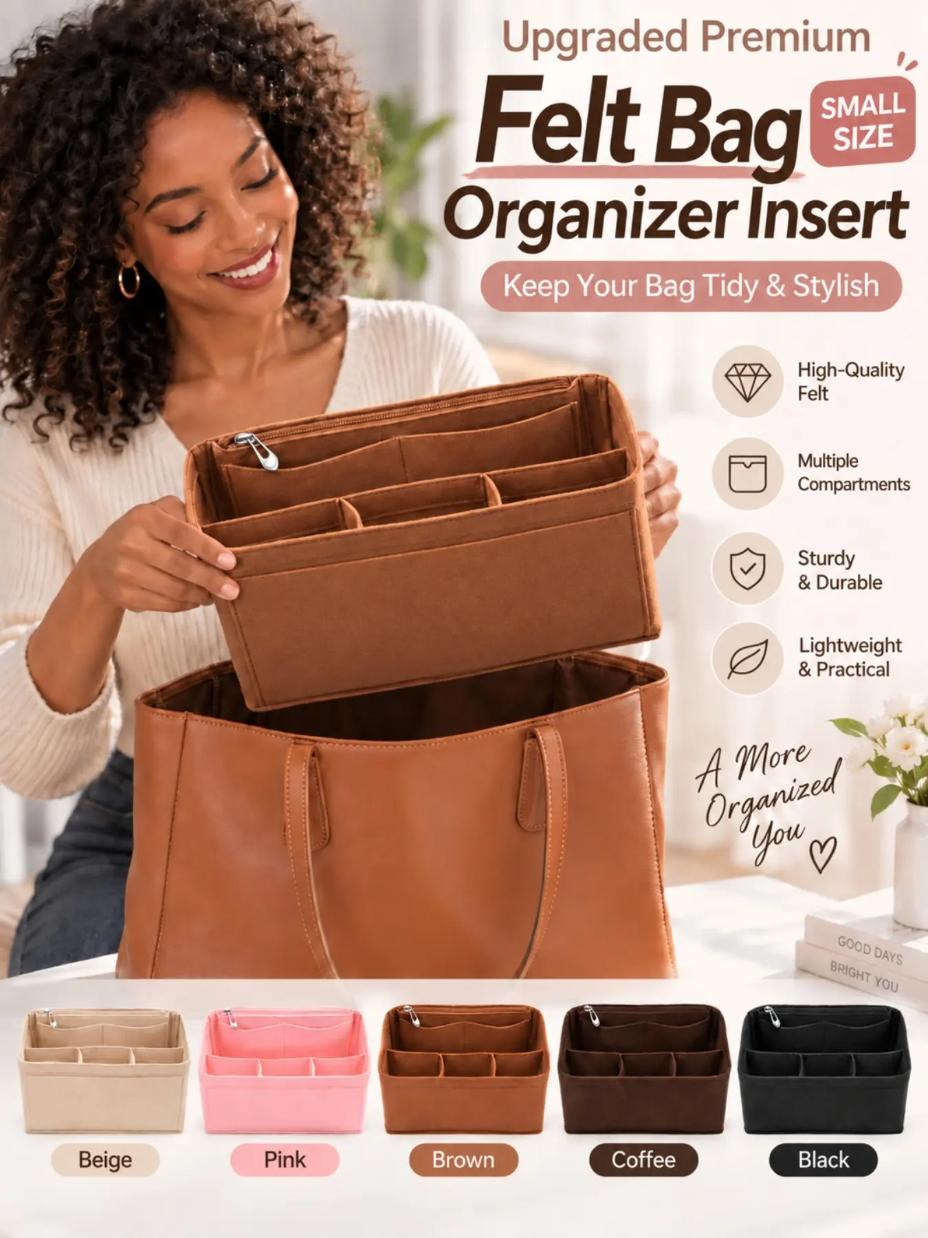 Large Tote Bag Organizer Insert, Felt Wallet Storage Pouch with Zipper, Gg Marmont Mat Tech Bag, Handbag Lining Storage Bag, Women's Bag Inner Organizer, Organization Pouch