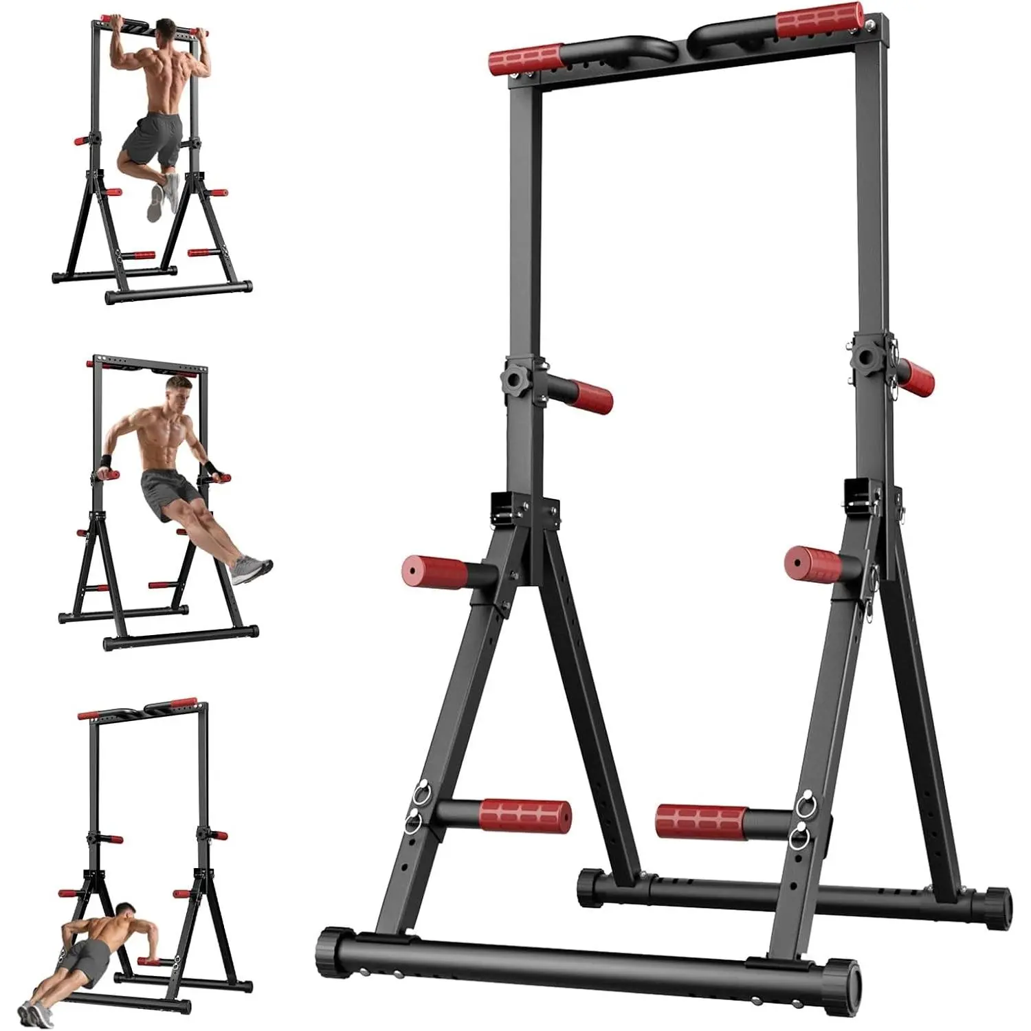Foldable Pull Up Bar Free Standing, Strength Training Pull-up Bars Adjustable Pull Up Station, Power Tower Pull Up Bar MultiFunction Pull Up Dip Station Workout Equipment For Home Gym Support 480 LBS