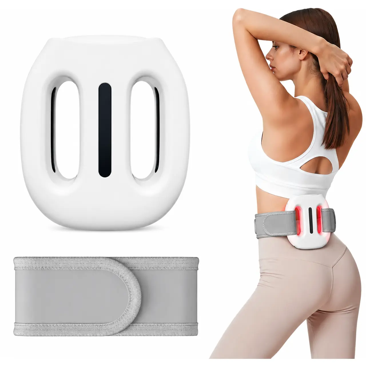 Heated Vibration Massage Ring, Dual-Ring Vibration Design, 9-Level Adjustable Intensity, 8-Point Heat Function, Portable Cordless Massager with Adjustable Belt for Daily Muscle Care,relaxation,fit,max,high,treadmills,pedal