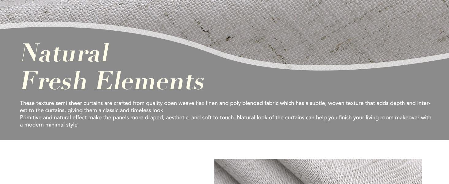 Silver Birch Linen Curtains 90 Inch Length 2 Panels Set for Living Room Rod Pocket Back Tab Window Drapes Light Filtering Modern Farmhouse Curtain 90 Inches Long for Dining Room Bedroom 52x90