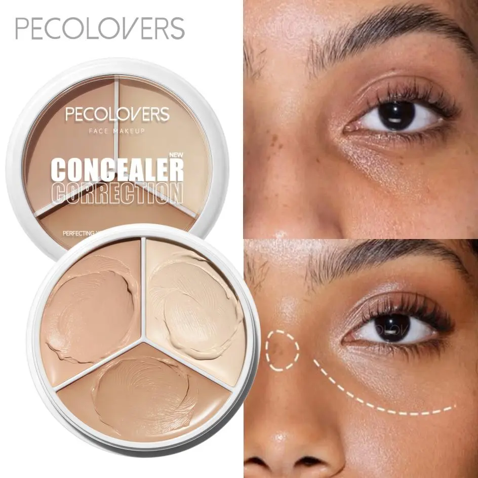 1pc Three-color Concealer Highlighter Contour ,Cover Spots ,Facial brightening，Suitable for All Skin Types