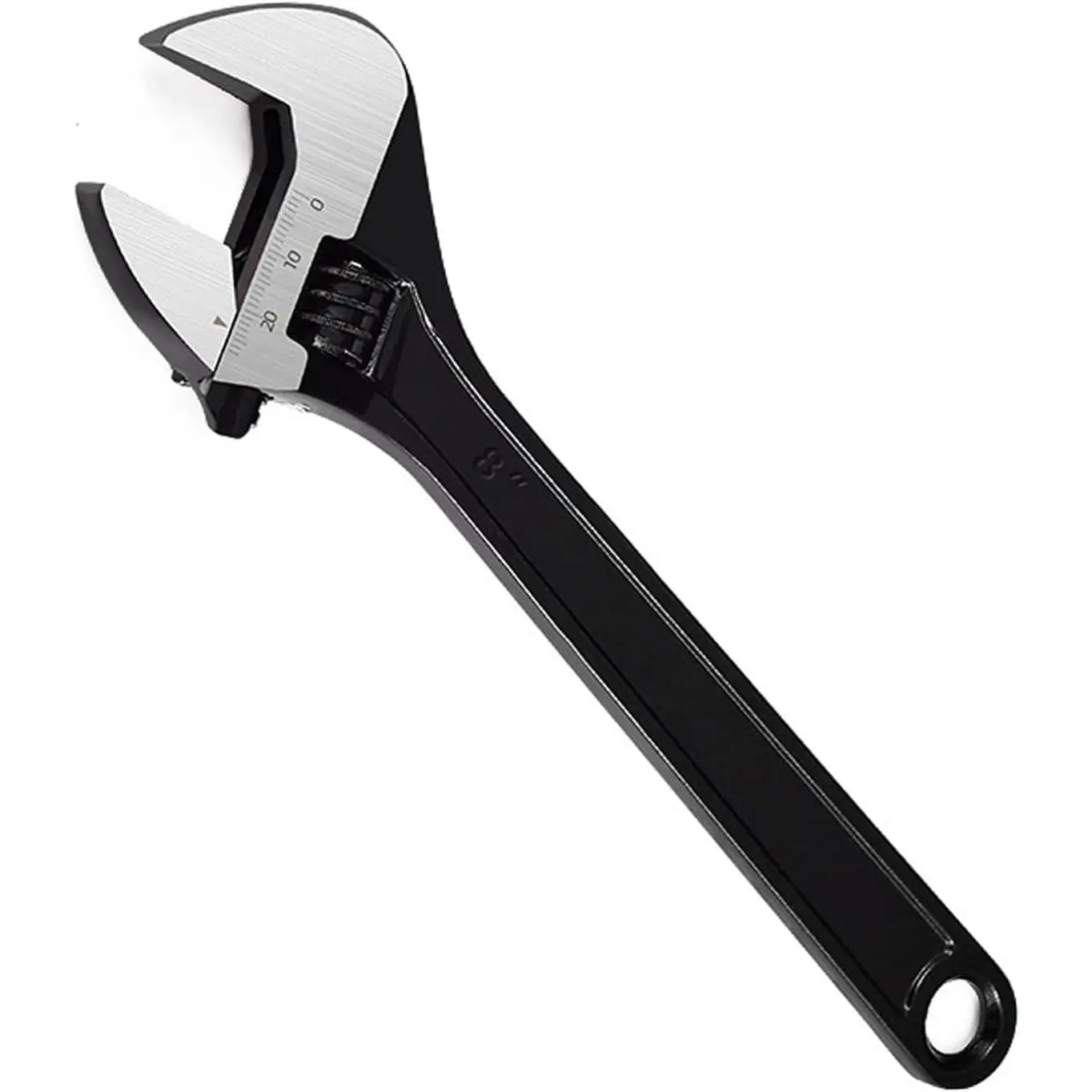 Adjustable Wrench 8 Inch Heavy Duty Wide Jaw Opening Wrench for Automotive Plumbing Household Garage Repairs