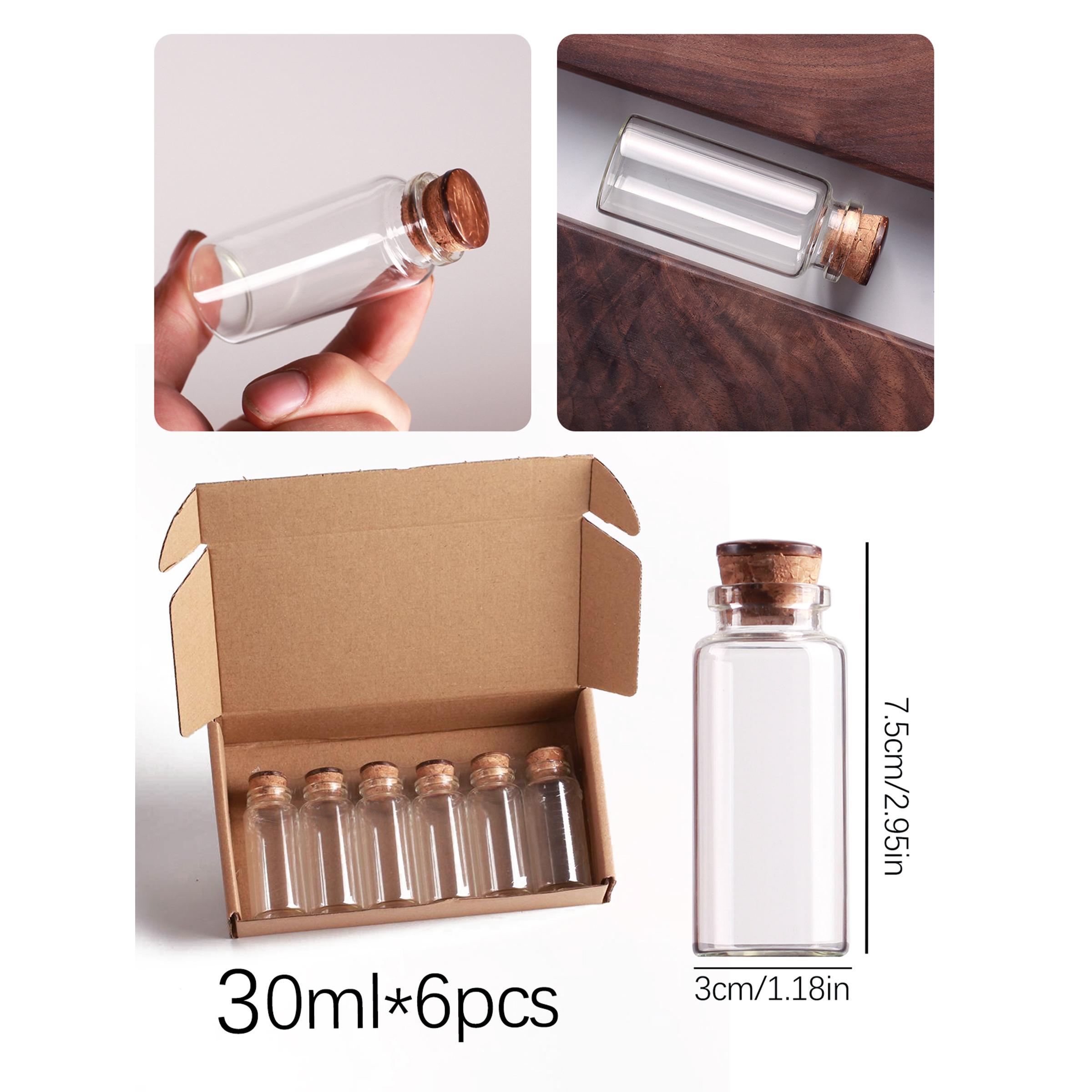 Mini Glass Jar with Cork Stopper, 12pcs/6 Counts Clear Glass Bottle, Reusable Glass Bottles, Portable Storage Jar for Crafts, Projects, Decoration, Party Favors, Glass Spice Jars