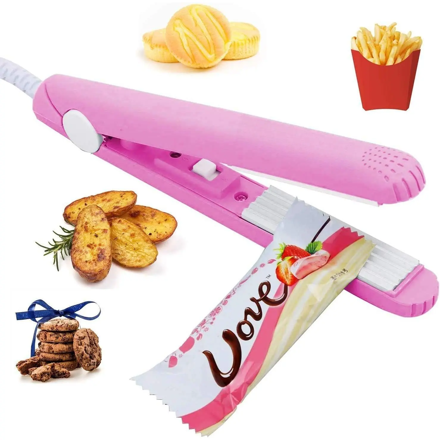 chip Bag Sealer Mini, Handheld Heat Sealer for Chip Bags and Mylar Bags, Portable Bag Resealer for  Storage -
