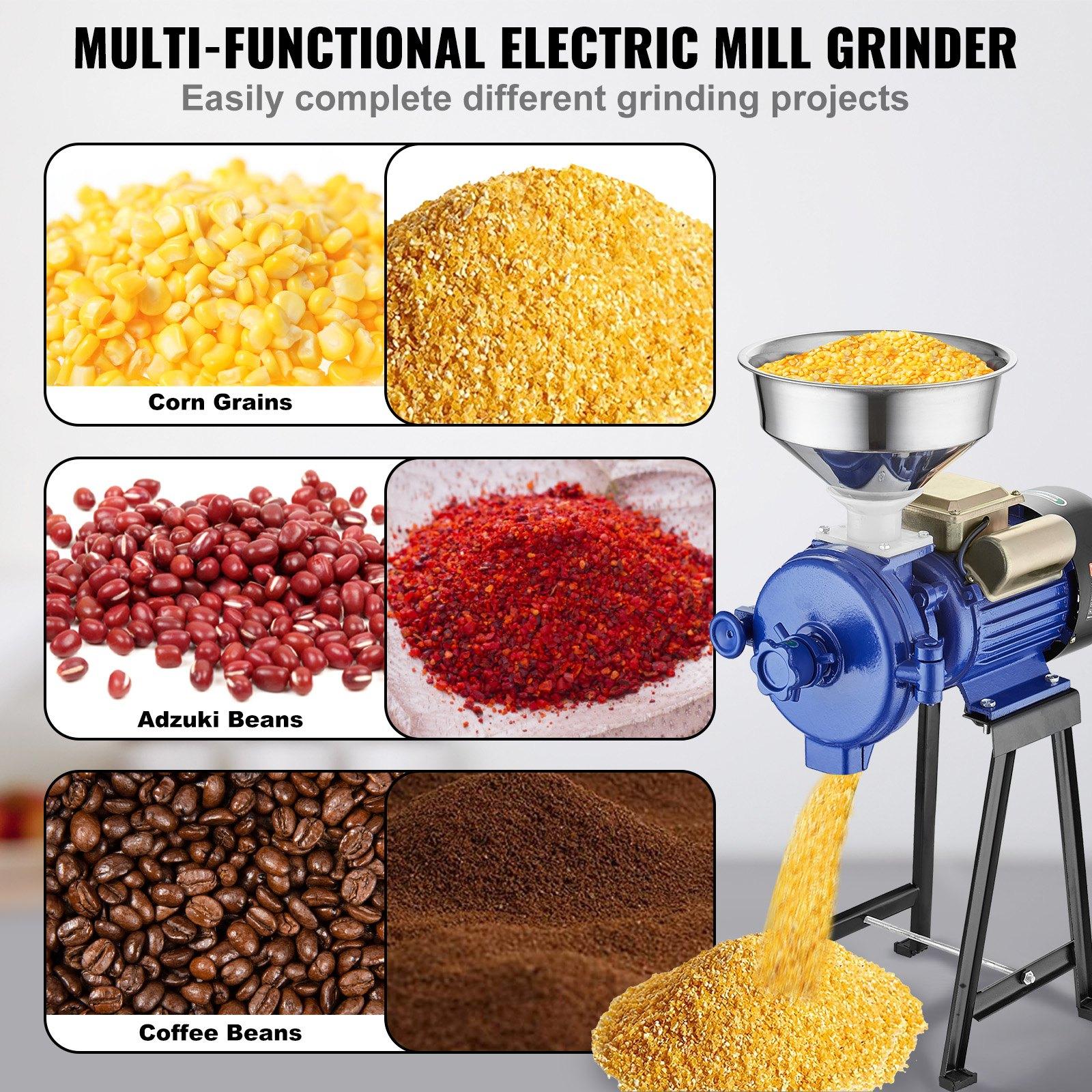 VEVOR Electric Grain Mill Grinder, 3000W Spice Grinders, Commercial ...