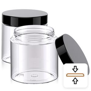50 count Plastic Jars Round Clear Cosmetic Container with Lids, Slime Jars for Lotion, Cream, Ointments, Makeup, Eye shadow, Rhinestone, Samples, Pot, Travel Storage