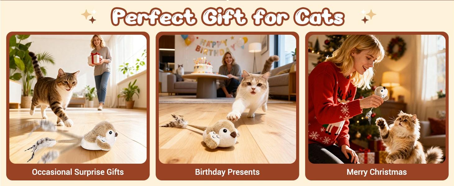 Interactive Bird Cat Toy| Chirping Moving Toy with Wagging Tail for Indoor Cats Interactive Bird Cat Toy| Chirping Moving Toy with Wagging Tail for Indoor Cats