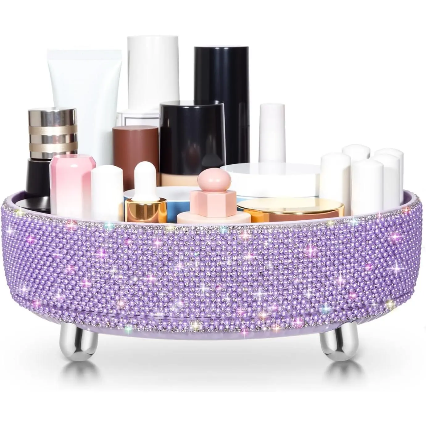 Bling Perfume Makeup Organizer Bling Mother's Day  Day Gifts for Women Bathroom Organizers and Storage 360 Rotating Makeup Organizer for Countertop()