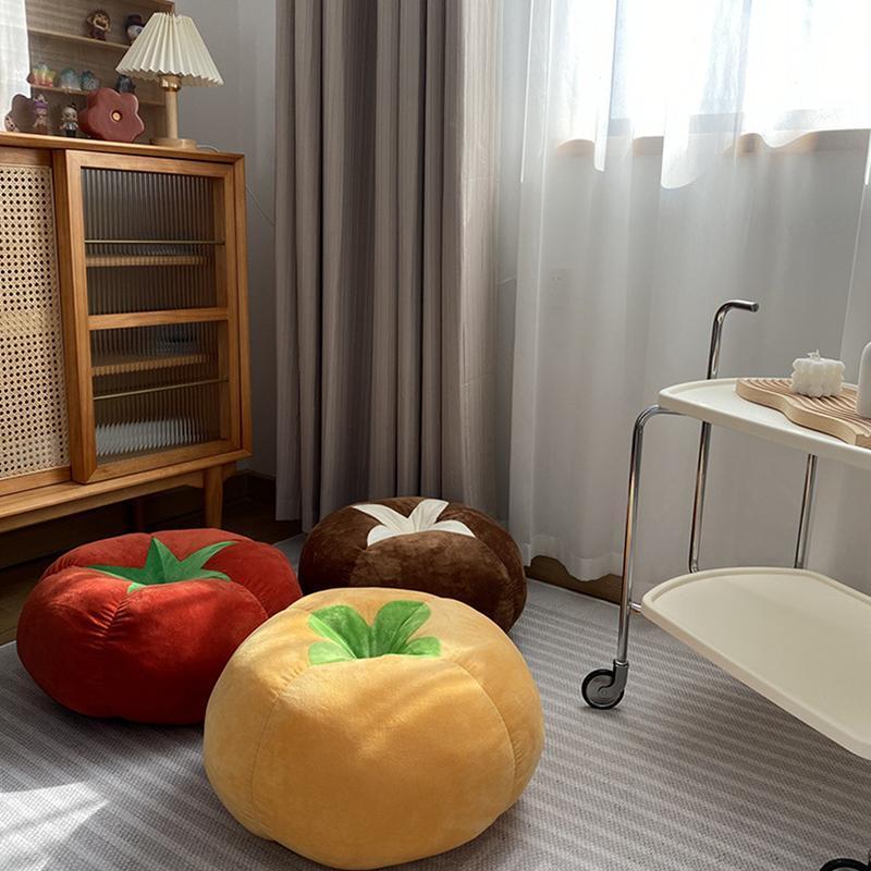 Bay Window Tatami Floor Thickened Butt Cushion Round Tomato Tomato Pillow Vegetable Mushroom Persimmon Futon Cushion