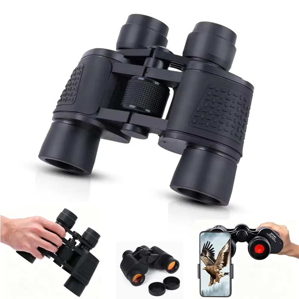 80x80 Binoculars with Porro Prism, Wide Angle View, Bird Watching, Outdoor Exploration, Camping Equipment, Fireworks Viewing, Gift for Nature Enthusiasts