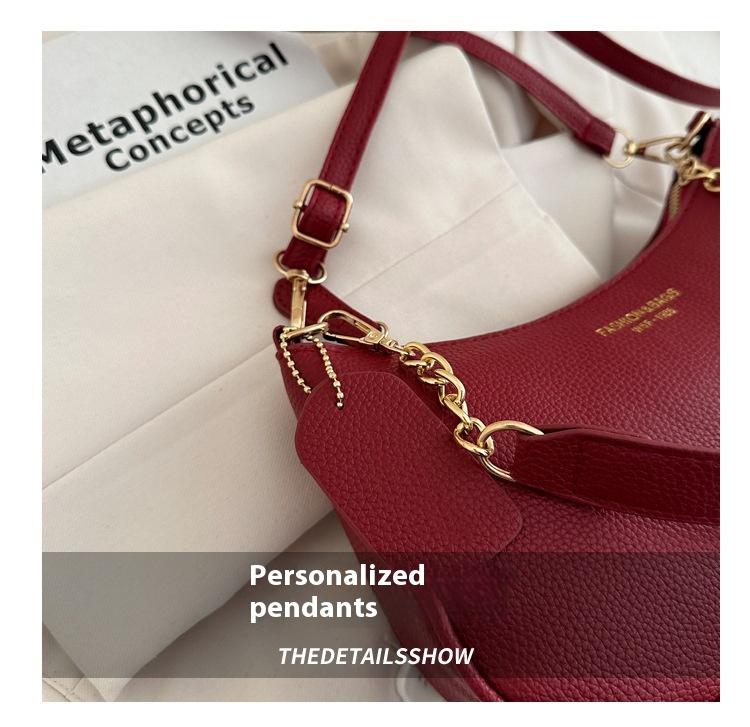 Women's Solid Color Chain Strap Bag, Fashionable Shoulder Bag for Daily Used, Casual Trendy Versatile High-quality Daily Commuting Bag, Girl Fashionable Shopping Bag