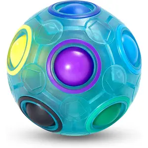 Magic Rainbow Puzzle Ball, Fidget Ball Puzzle Brain Teaser Fidget Toy for Boys & Girls- Birthday Party Easter Valentines Christmas Stocking Stuffers for Kids Teen & Adults(Blue)fidget toys