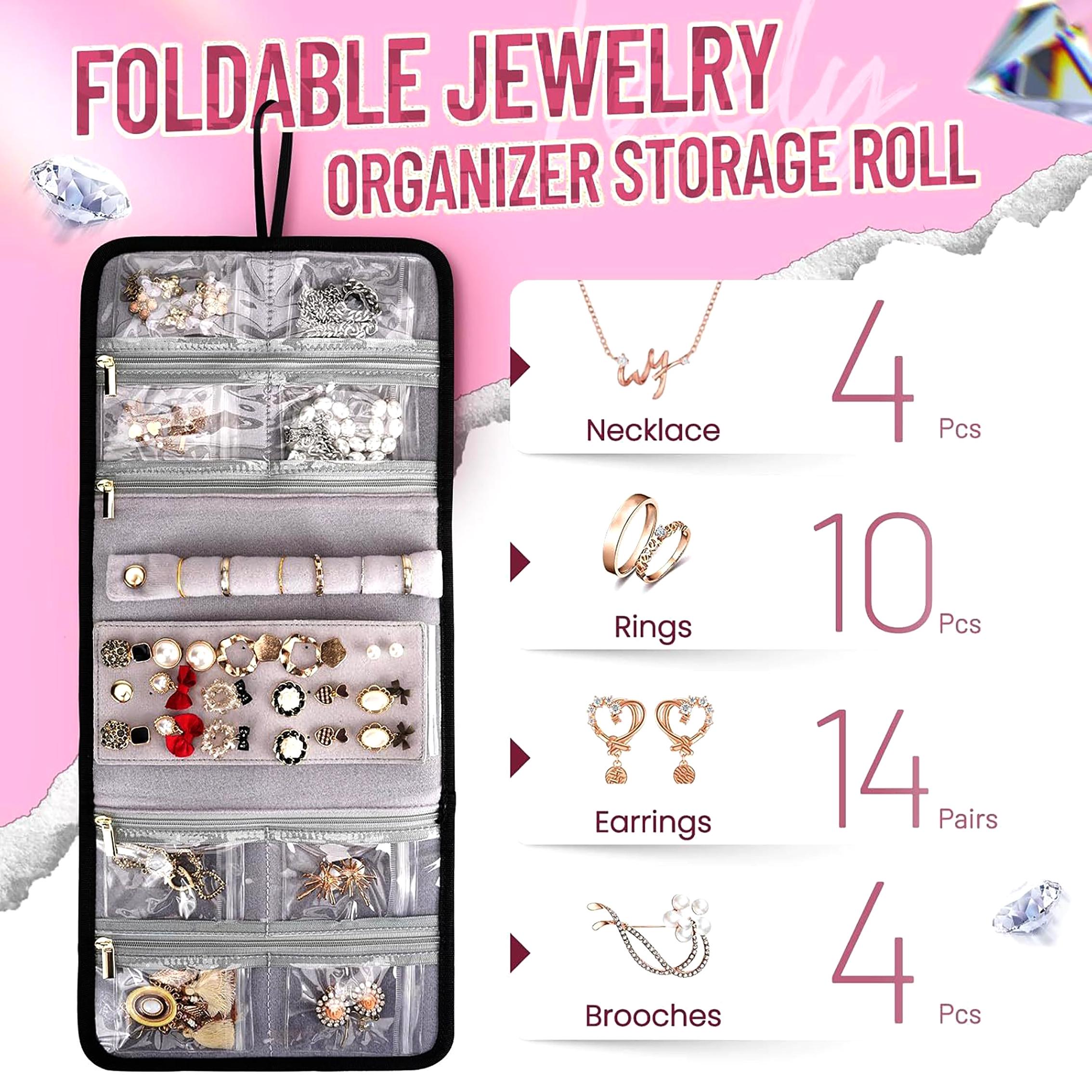 Makeup Bag with Detachable Boxes, 1 Count Large Capacity Cosmetic Storage Bag with Handle, Zipper Makeup Organizer Pouch for Travel, Travel Cosmetic Bags