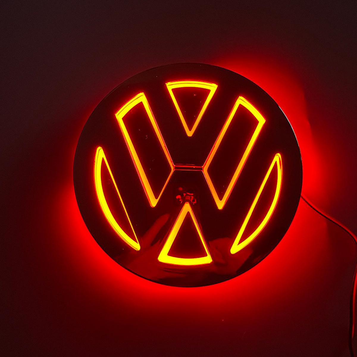 5D LED Backlit Emblem Light for Volkswagen – Glow Logo Badge Compatible with Jetta Tiguan Passat Golf Atlas| IP67 Waterproof, Plug & Play Install, Car Exterior Night Lighting Accessory, White/Blue/red