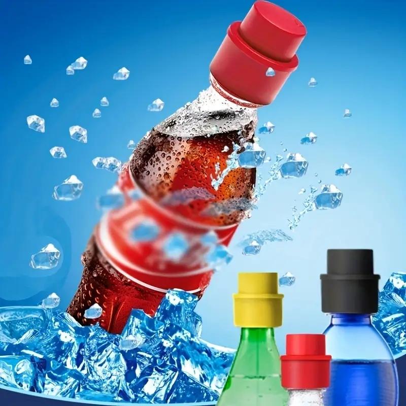 Vacuum Beverage Soda Fresh-keeping Bottle Lid, 1 Count Press Inflatable Soda Airtight Lid, Bottle Stopper Protector, Beverage Dustproof and Leak-proof Sealing Cap, Reusable Sealing Cap