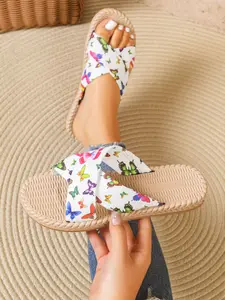 Women's Fashion Cross Butterfly Sandals, PU Leather Design, Comfortable Rubber Sole, Ideal Beach Shoes, Stylish Flat Sandals
