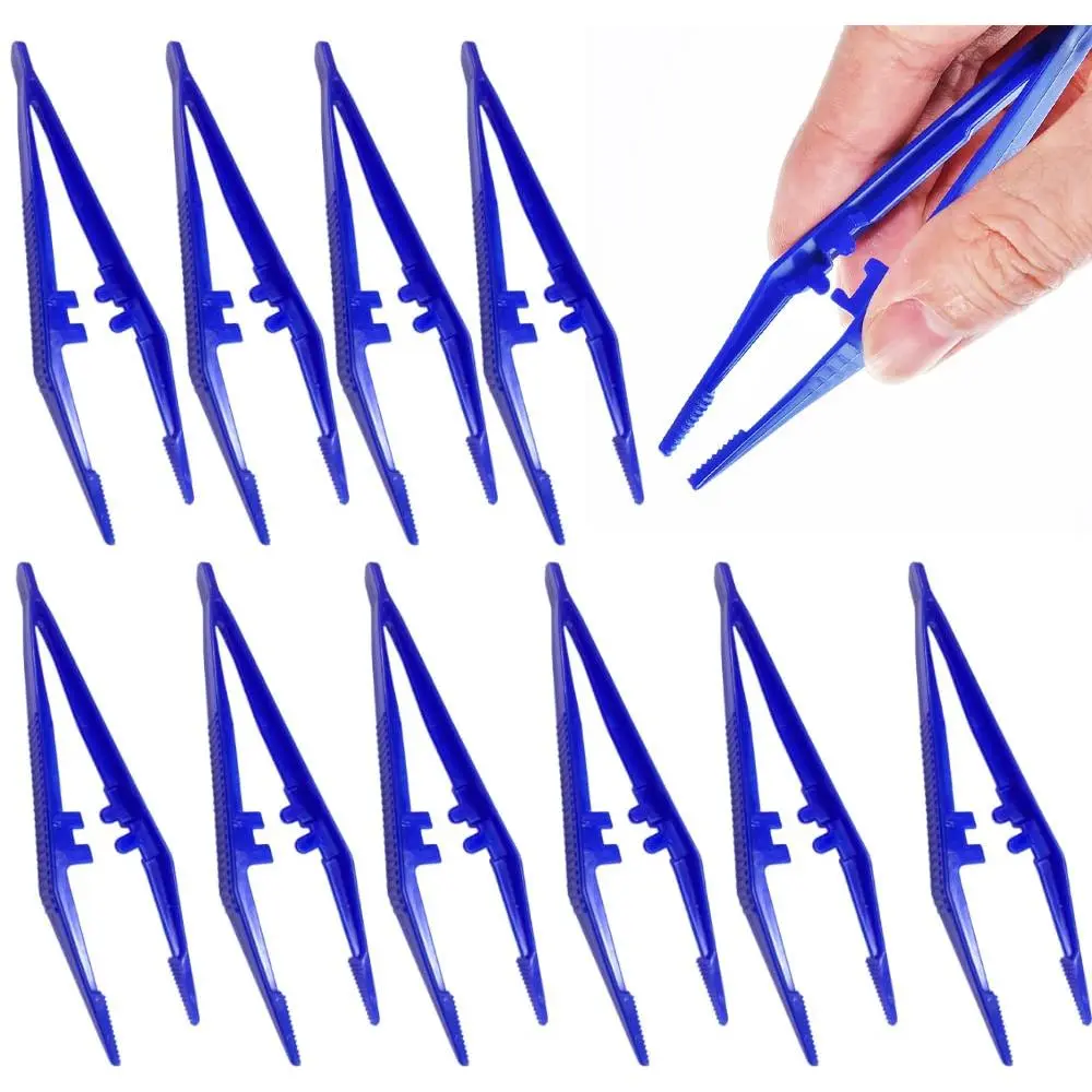 Plastic Tweezers, Disposable Forceps for Medical, Crafts, Dressing, Gauze, Lab, School, Elementary Science