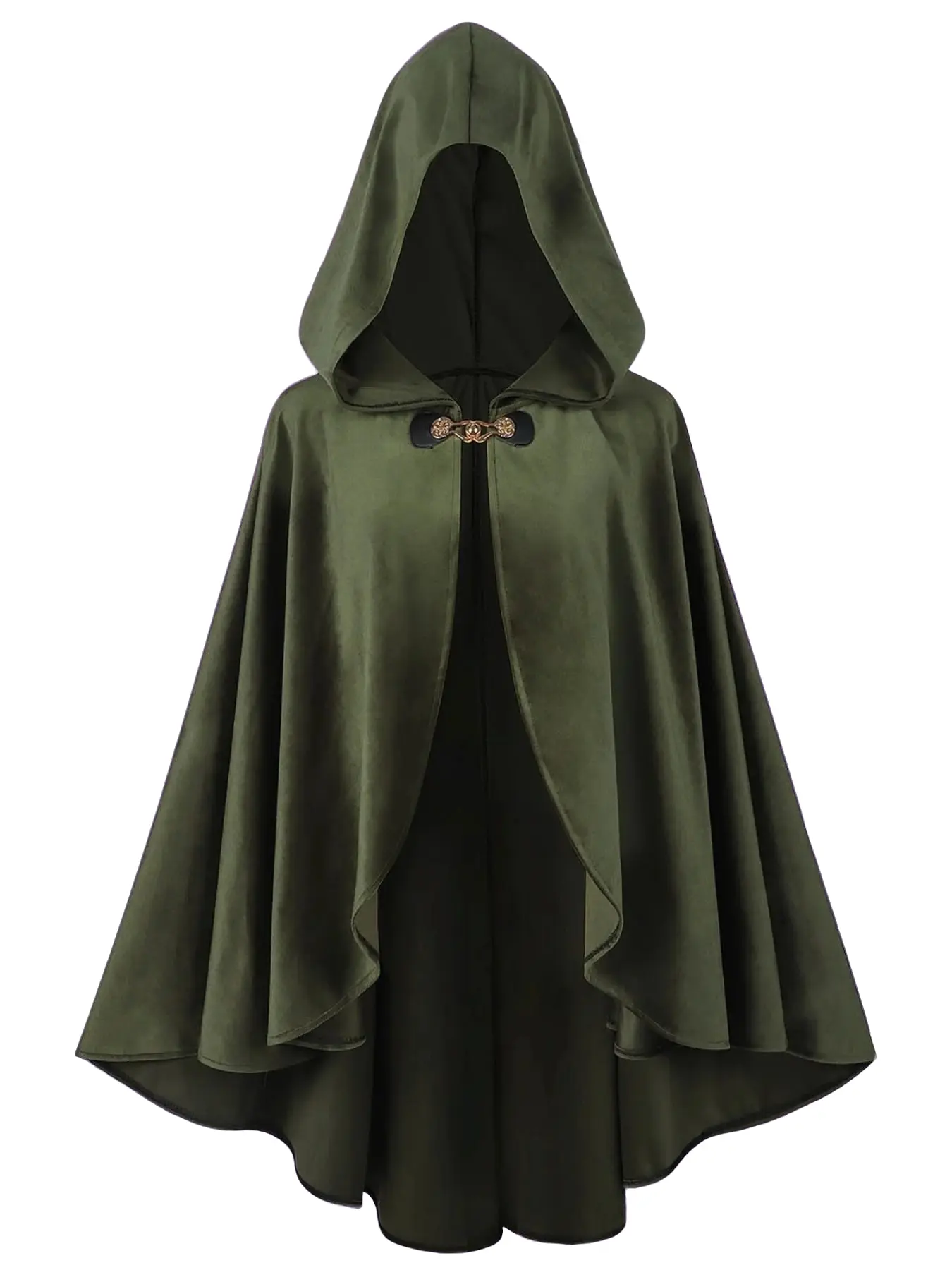 Women's Vintage Gothic Cape, Halloween Witch Costume, Wigs for Cosplay Party Cover-Up, Regular Length, All Seasons, Plain Surface, No Zipper