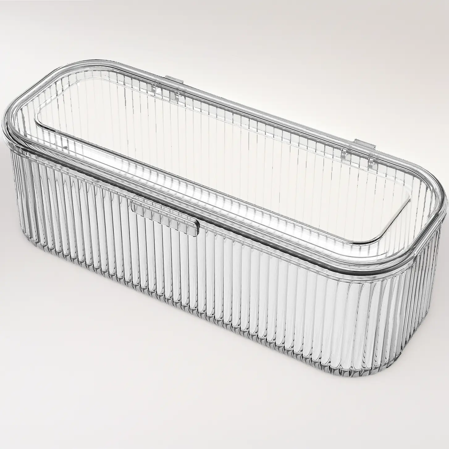 Clear Makeup Sponge Organizer with Lid, 1 Compartment Cosmetic Storage Display Case for Vanity, 1 Pack