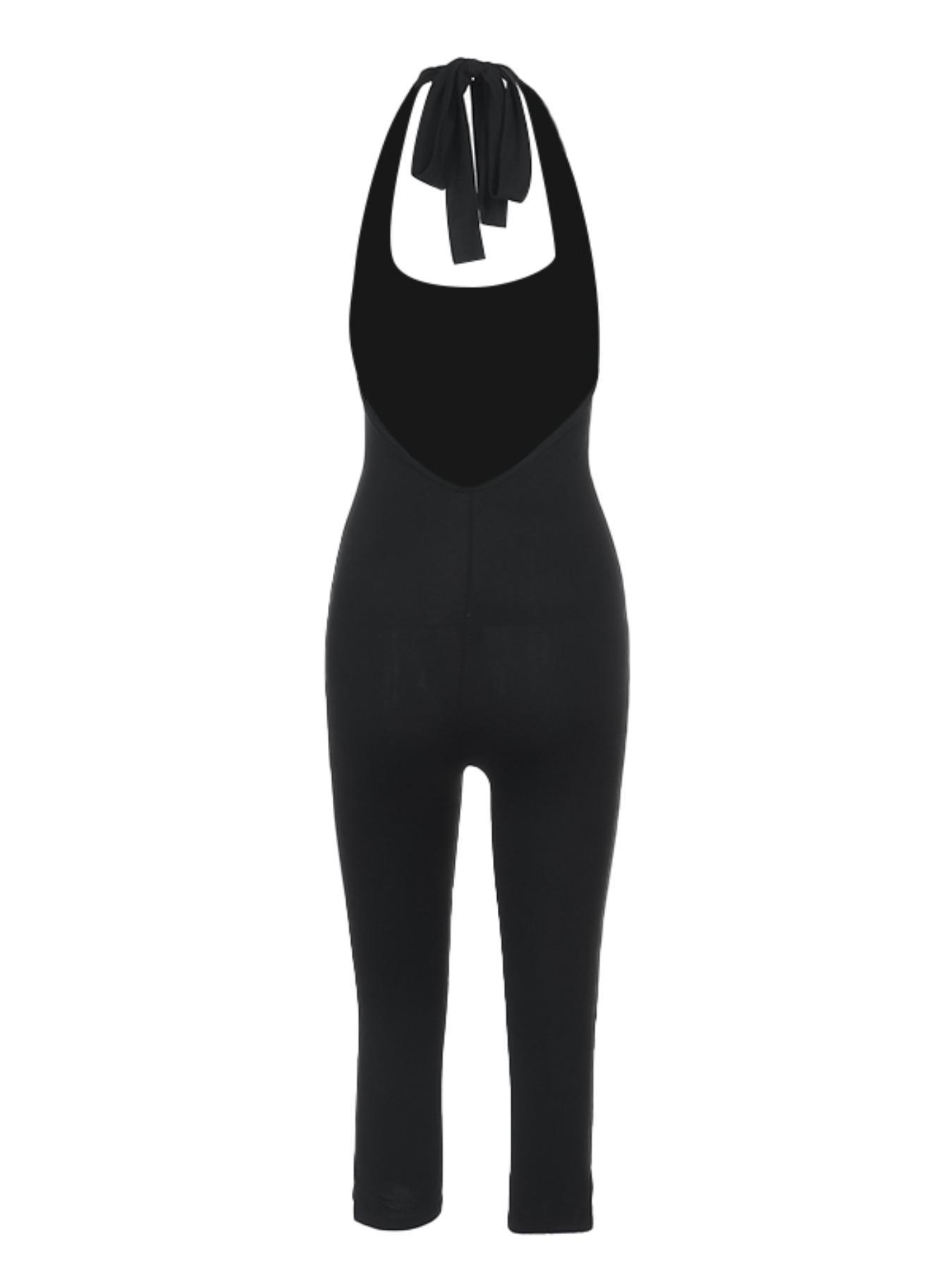 Women's Solid Color Jumpsuit, Casual Comfy Sleeveless Skinny Jumpsuit for Summer, Ladies' Clothes for Daily Wear