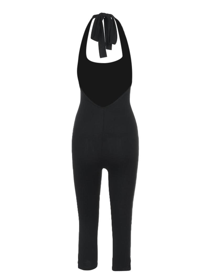 Women's Solid Color Jumpsuit, Casual Comfy Sleeveless Skinny Jumpsuit for Summer, Ladies' Clothes for Daily Wear