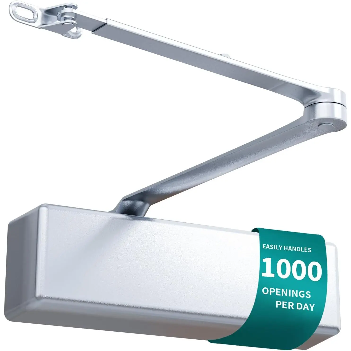 Grade 1 Automatic Commercial Hydraulic Heavy Duty Door Closer | Adjustable Self Closing, Backcheck, Delayed, ADA Compliant, UL 3 Hour Fire Rated, 2 Million Cycles, Sliver